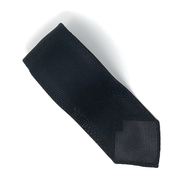 Grenadine Untipped Luxury Hand-Rolled Black Tie - Wilmok