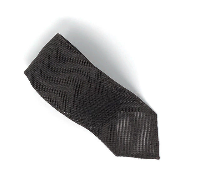 Grenadine Untipped Luxury Hand-Rolled Dark Brown Tie - Wilmok