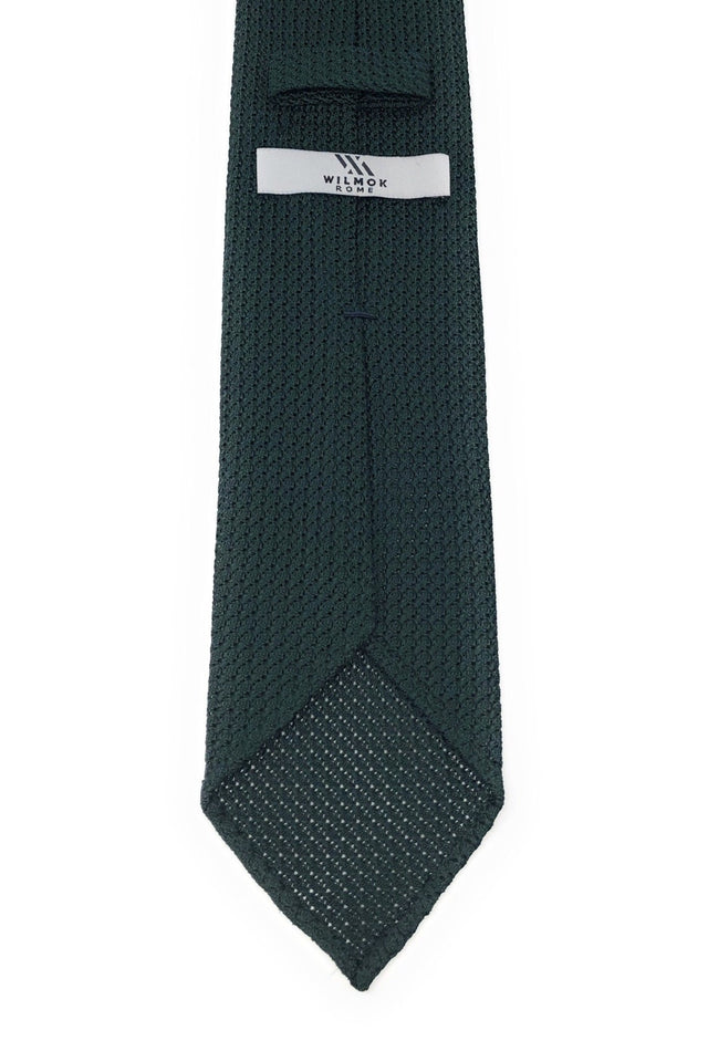 Grenadine Untipped Luxury Hand-Rolled Green Tie - Wilmok