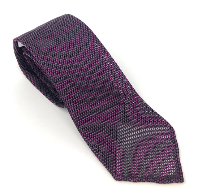 Grenadine Untipped Luxury Hand-Rolled Purple-Black Tie - Wilmok