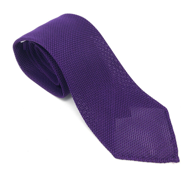 Grenadine Untipped Luxury Hand-Rolled Purple Tie - Wilmok