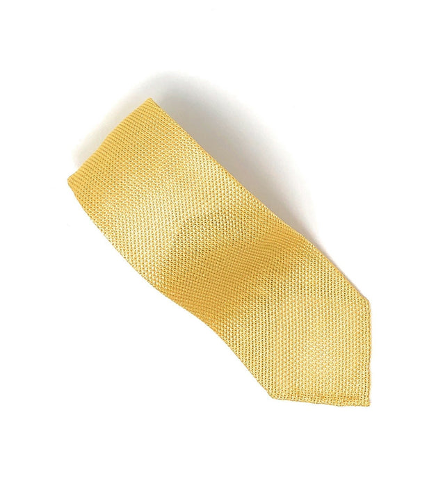 Grenadine Untipped Luxury Hand-Rolled Yellow Tie - Wilmok