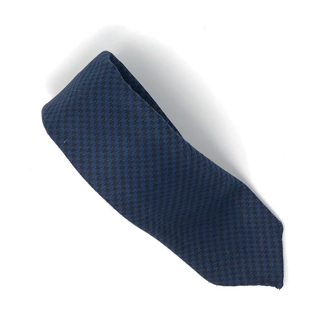 Italian Blue Dogtooth Check Wool Tie - Wilmok