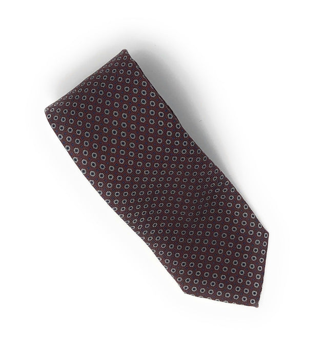 Italian Brown Floral Wool Tie - Wilmok