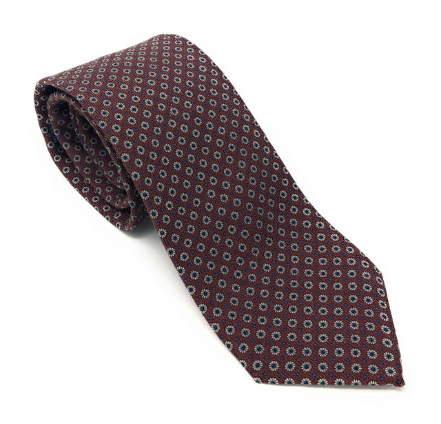 Italian Brown Floral Wool Tie - Wilmok