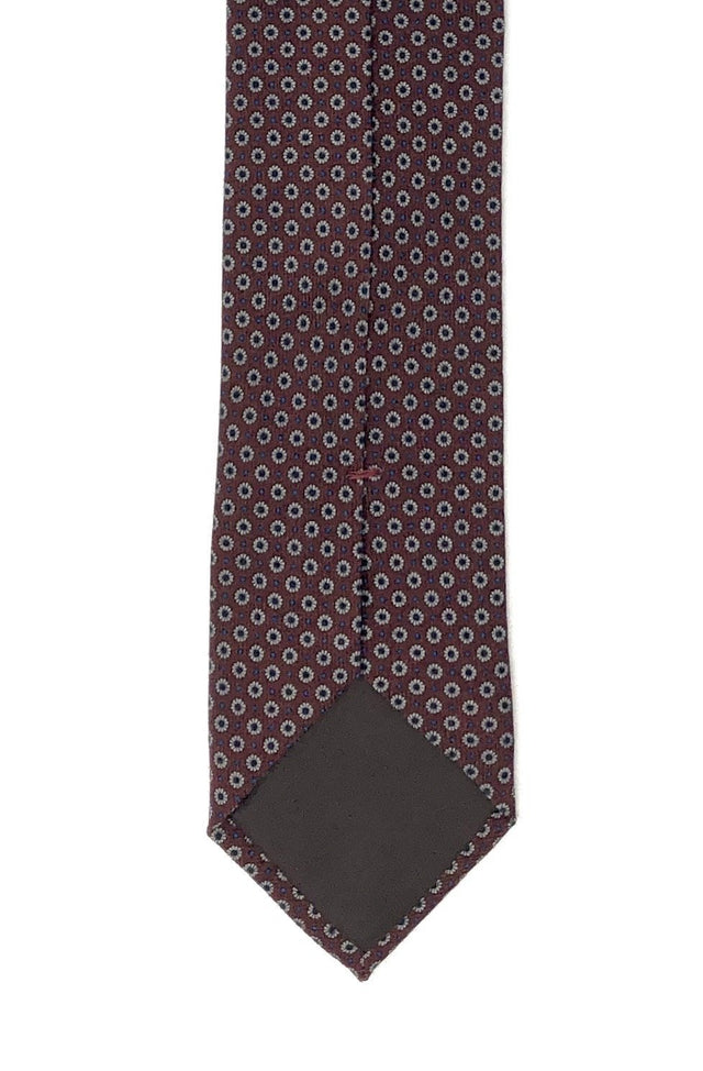 Italian Brown Floral Wool Tie - Wilmok