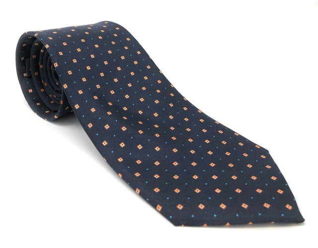 Italian Printed Micro Cube Dot Mix Silk Tie - Wilmok