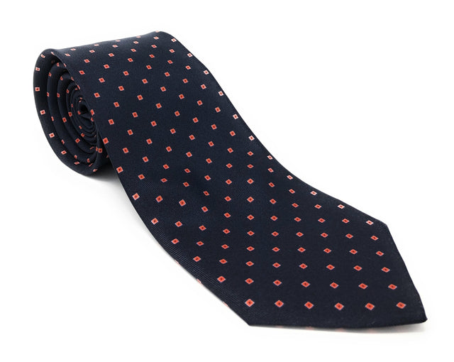 Italian Printed Micro Cube Silk Tie - Wilmok