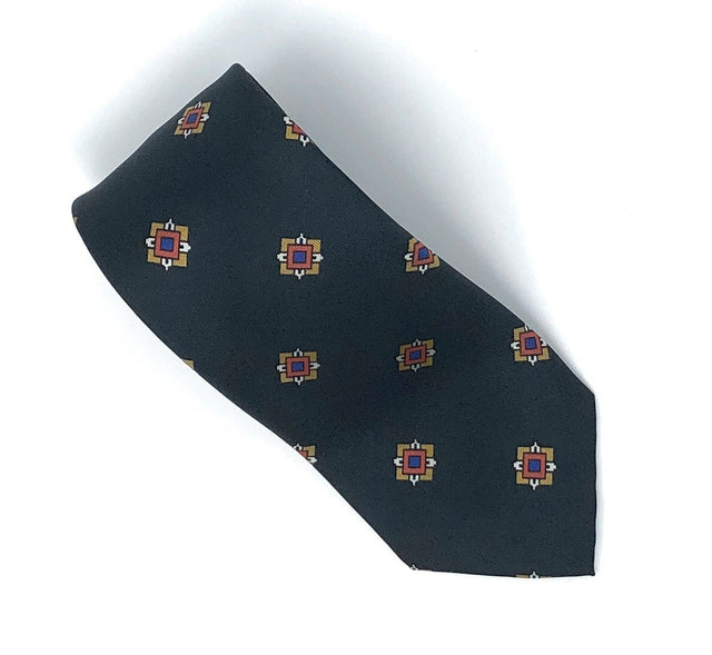 Italian Printed Vintage Cube Pattern Silk Tie - Wilmok