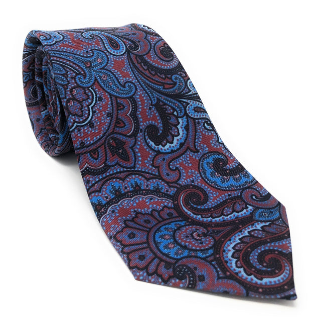 Italian Printed Vintage Paisley Mix Silk Tie - Wilmok