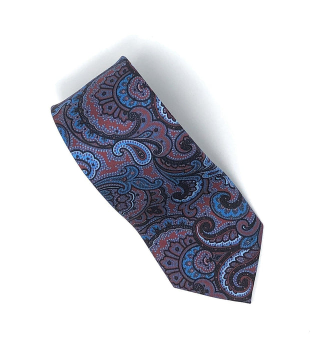 Italian Printed Vintage Paisley Mix Silk Tie - Wilmok