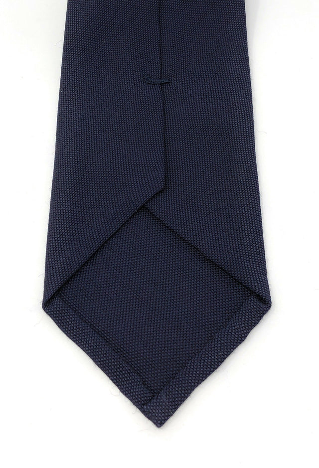 Italian Self-Tipped Navy Blue Wool Tie - Wilmok