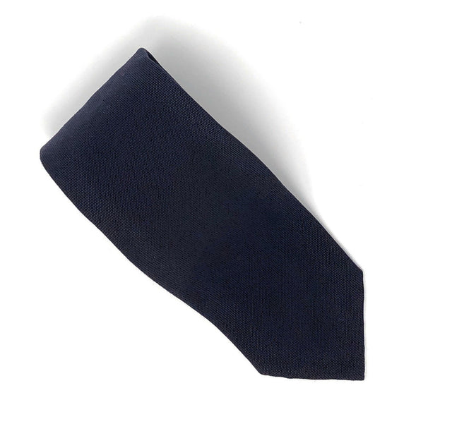 Italian Self-Tipped Navy Blue Wool Tie - Wilmok