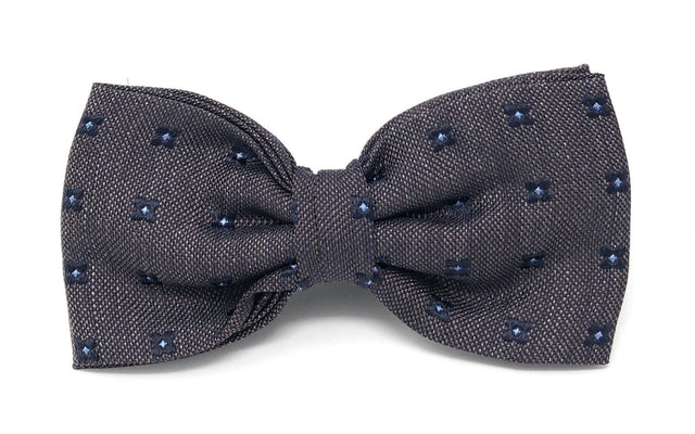 Jacquard Floral Brown Silk Italian Pre-tied Bow Tie - Wilmok