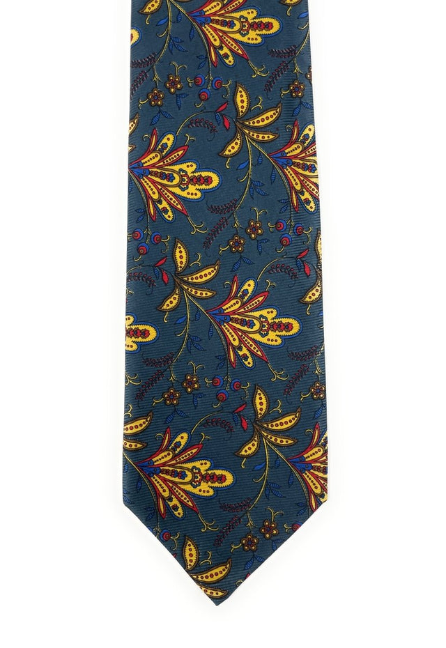 Jacquard Green Floral Silk Tie - Wilmok