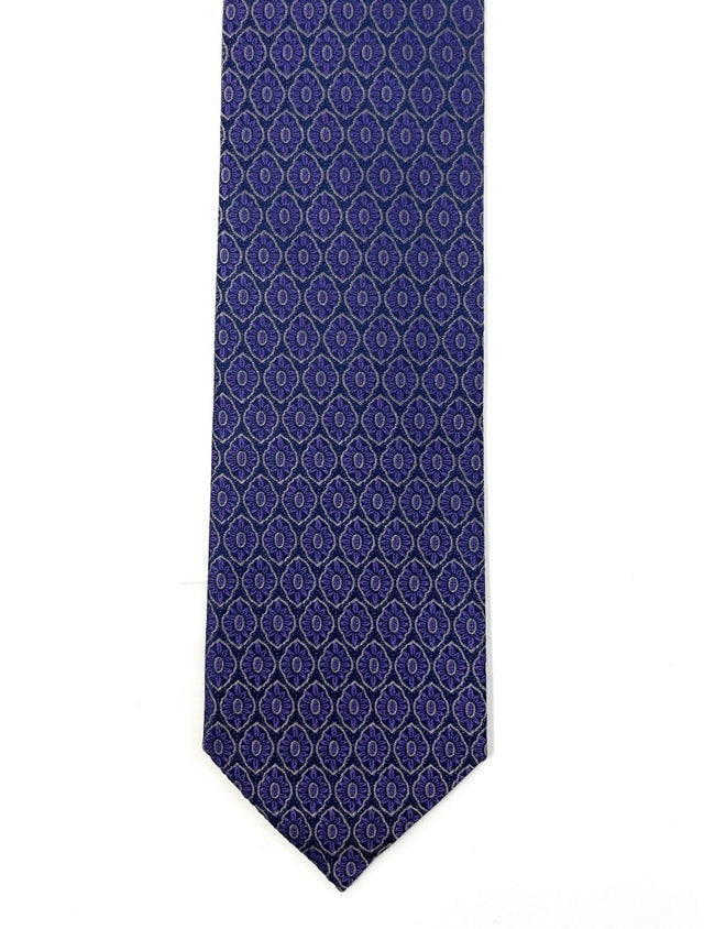 Jacquard Purple Floral Silk Tie - Wilmok