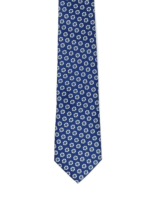 Prince of Wales Tie - Recycled Plastic Floral Blue - Wilmok