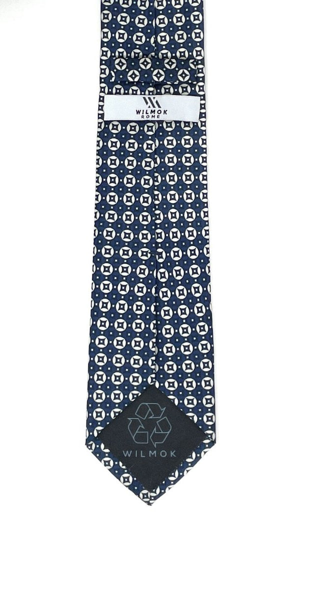 Recycled Plastic Geometric Blue Tie - Wilmok