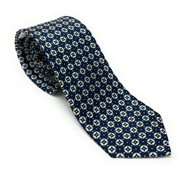 Recycled Plastic Geometric Blue Tie - Wilmok