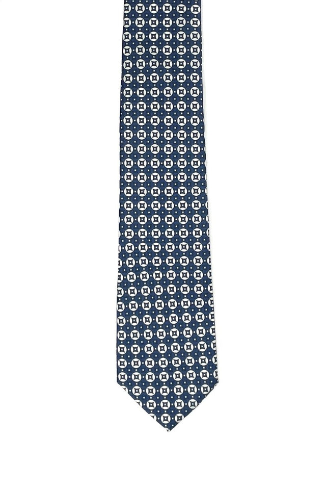 Recycled Plastic Geometric Blue Tie - Wilmok