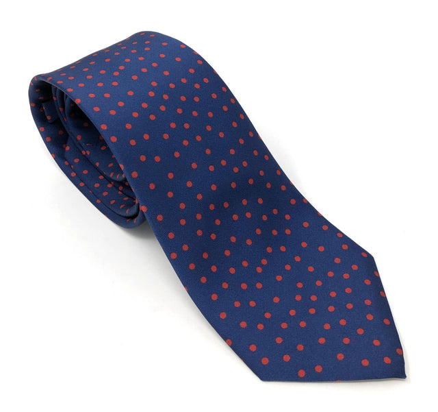 Recycled Plastic Italian Printed Red Polka Dots Tie - Wilmok