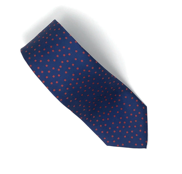 Recycled Plastic Italian Printed Red Polka Dots Tie - Wilmok