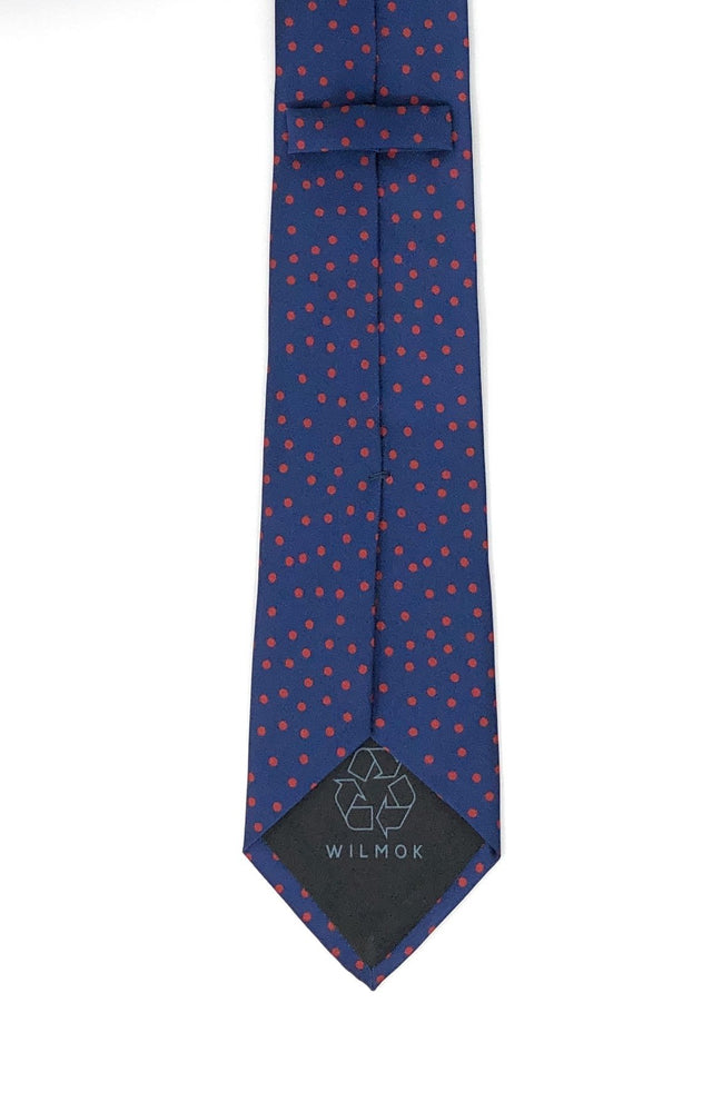 Recycled Plastic Italian Printed Red Polka Dots Tie - Wilmok