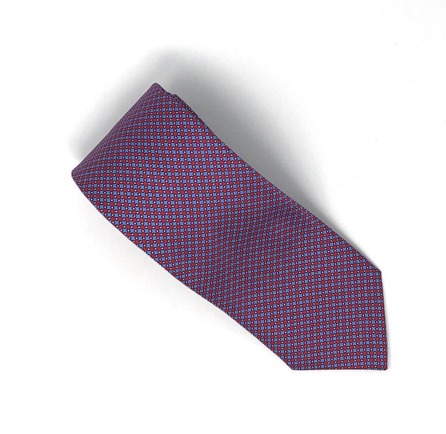 Recycled Plastic Micro Checks Red & Blue Tie - Wilmok