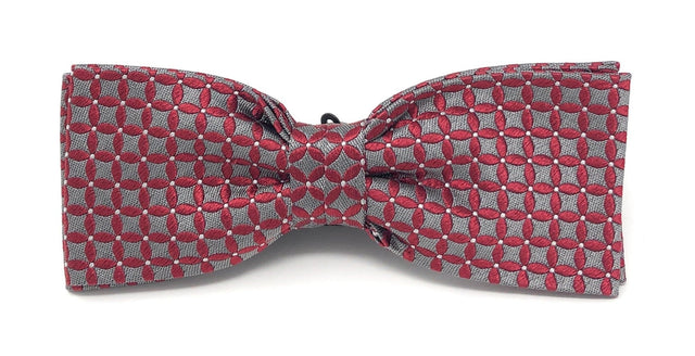 Red Luxury Silk Italian Jacquard Bow Tie - Wilmok