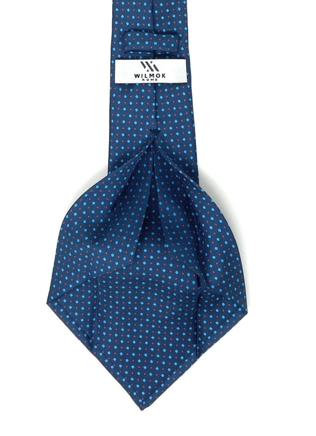 Seven Fold Blue Tie with Micro Diamonds - Wilmok