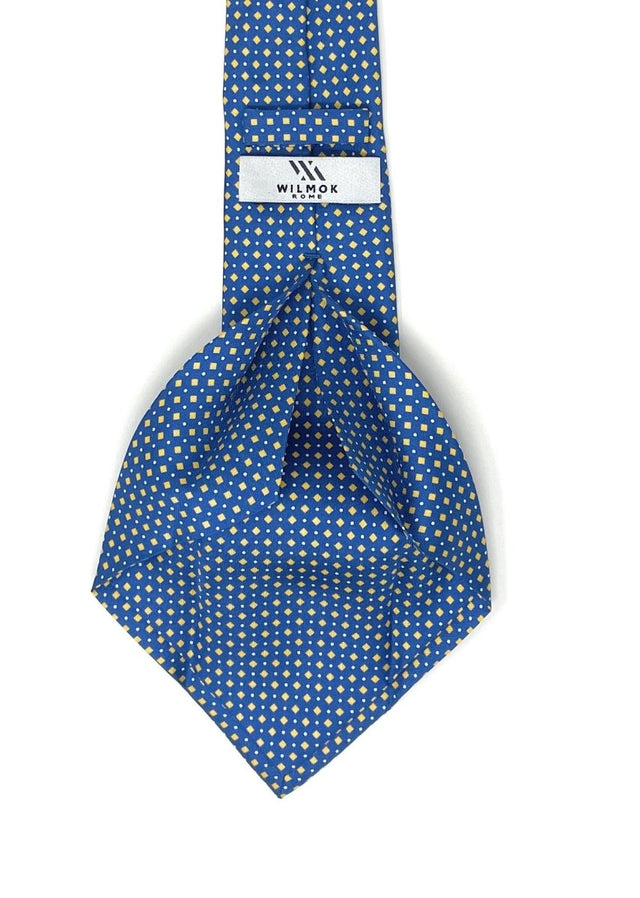 Seven Fold Tie - Blue with Yellow Diamonds - Wilmok